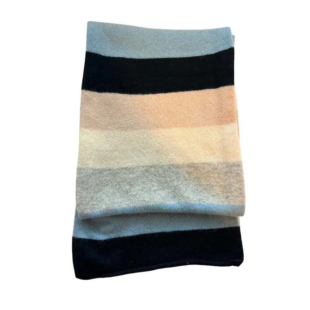 Gap Vintage Y2K 100% Lambswool Scarf Blue Striped 11
